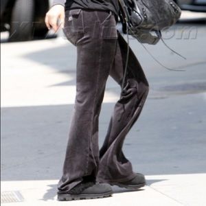 🖤VINTAGE JUICY COUTURE DARK GREY VELOUR PANTS🖤